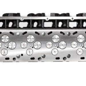 Machined cylinder head surface with valve seats